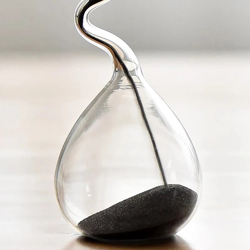 Curve Design Black Hourglass Modern Style Home Decor Accessories Glass Craft Simple Interior Table Ornament Aesthetic Sand Clock