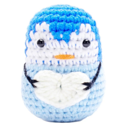 Handmade Positive Energy Penguin Doll With Card Home Decoration Knitting Penguin Doll Ornament Room Decor Christams Party Gifts