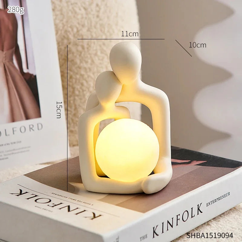 Nordic Style Minimalism Couple Table Lamp Bedroom Decor Accessories Aesthetic Room Decor Christmas Decoration Home Decor Gift