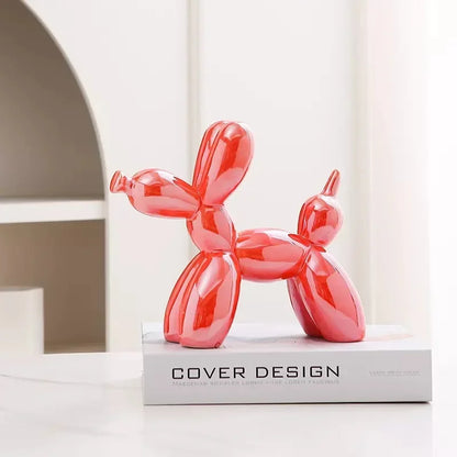 11/21CM Mini Ceramic Balloon Dog Sculpture Abstract Ornament Study Room Statue Home Office Accessories Festival Decoration ﻿