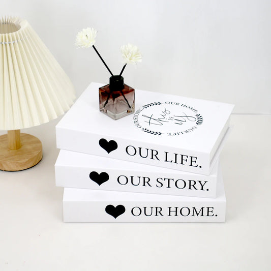 3pcs/Set Modern Fake Books Decoration White Color Simulation Book Home Decor Club Hotel Model Living Room Props Books Decor