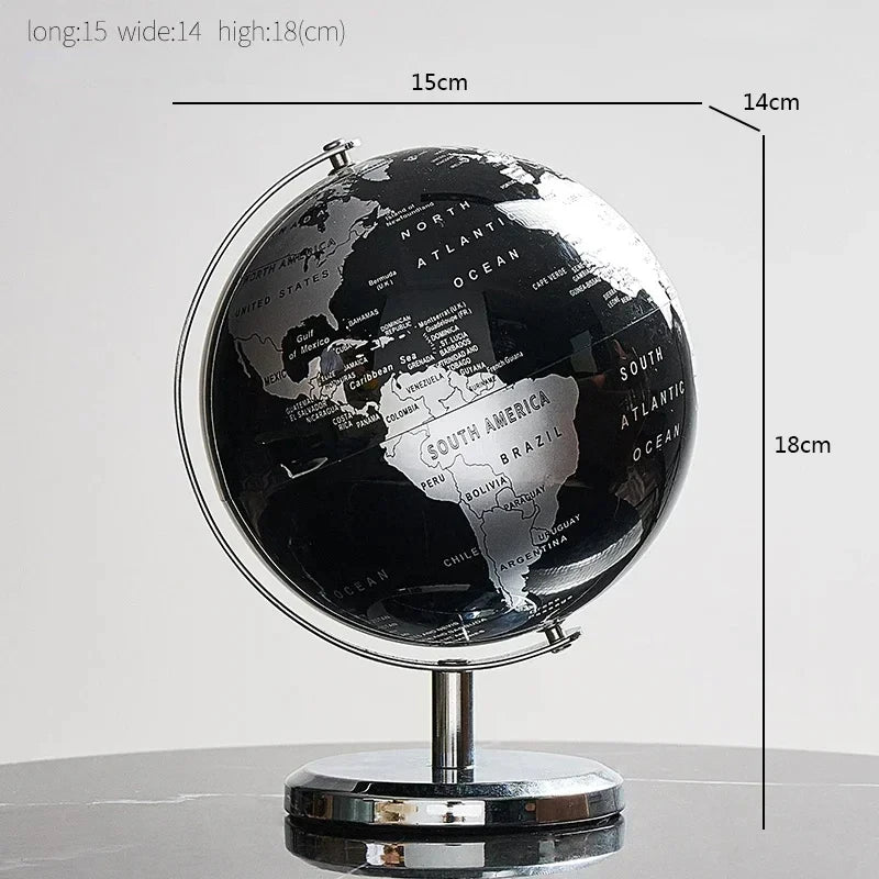 Metal Base World Globe, Rotating World Globe with Stand, for Children To Learn, for Classroom Geography Education