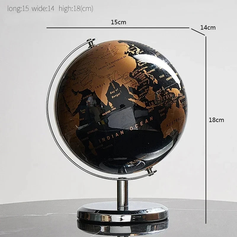 Metal Base World Globe, Rotating World Globe with Stand, for Children To Learn, for Classroom Geography Education